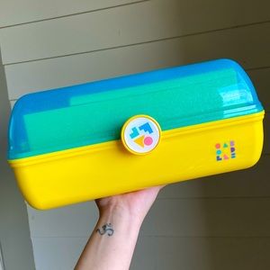 Caboodles On-The-Go Girl Case & makeup organizer (yellow and sparkly blue)